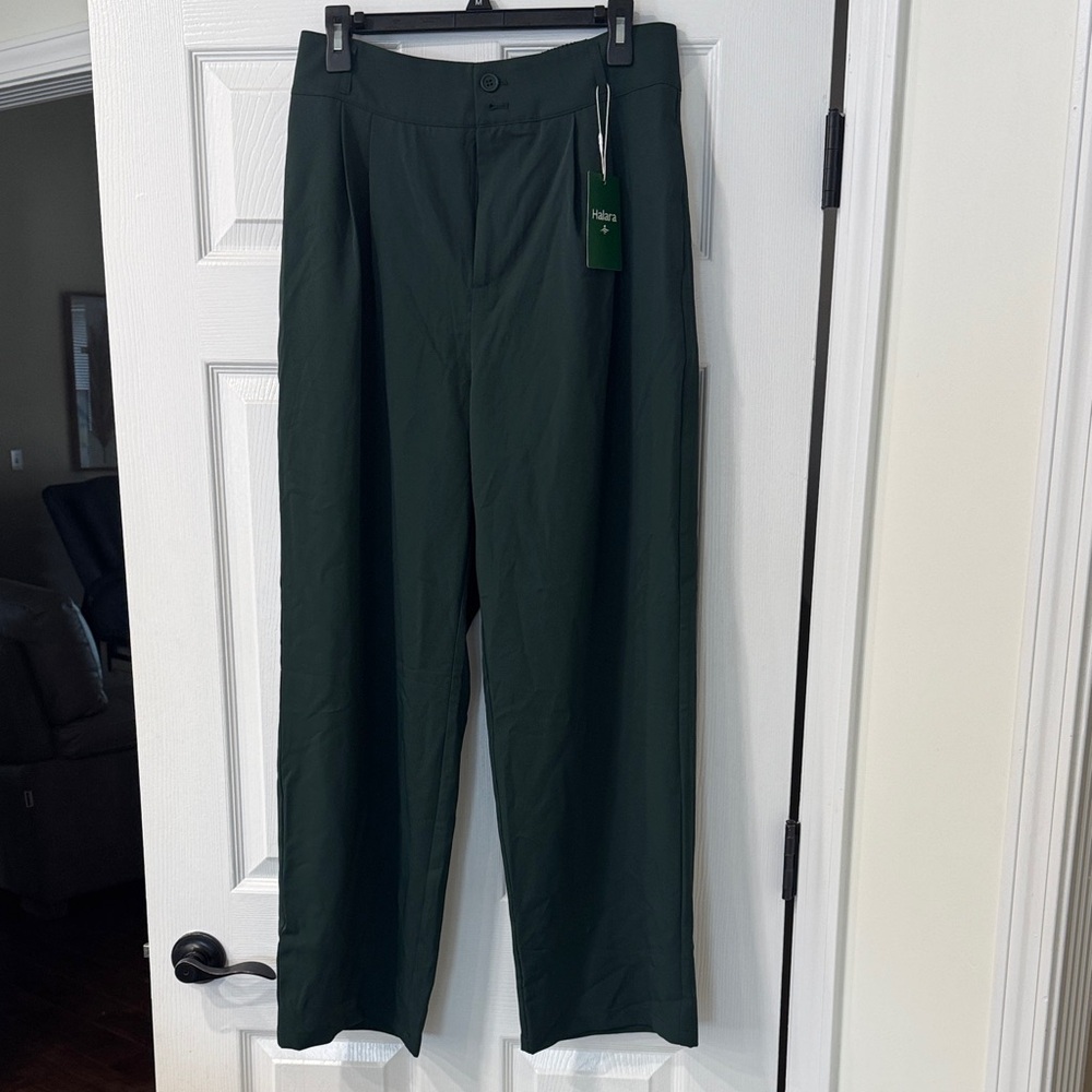 HALARA womens Deep Green Dress Pants